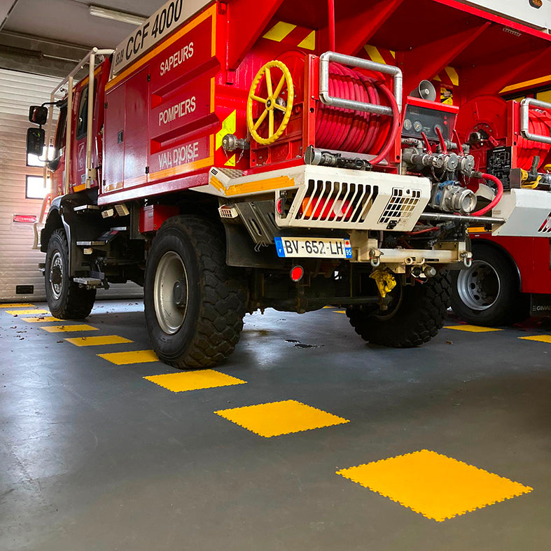 Aménagement d’un sol pour entrepôt d’une caserne de pompiers